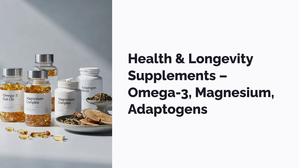 Health Longevity Supplements – Omega-3, Magnesium, Adaptogens
