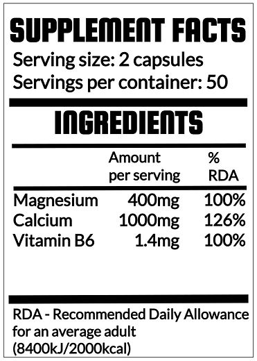 Magnesium Calcium Vitamin B6 - 100 capsules QRP Nutrition