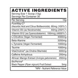 Naughty Boy Energy Pre-workout supplement facts - megapump