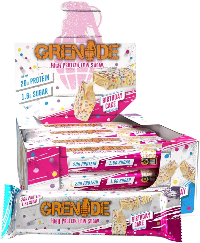 GRENADE BIRTHDAY CAKE Protein Bars Box of 12 | Megapump