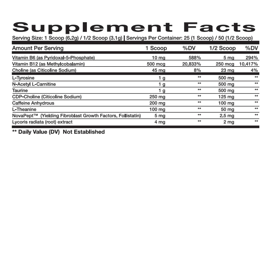 Innova Pharm Novatropic Supplemet Facts | Megapump