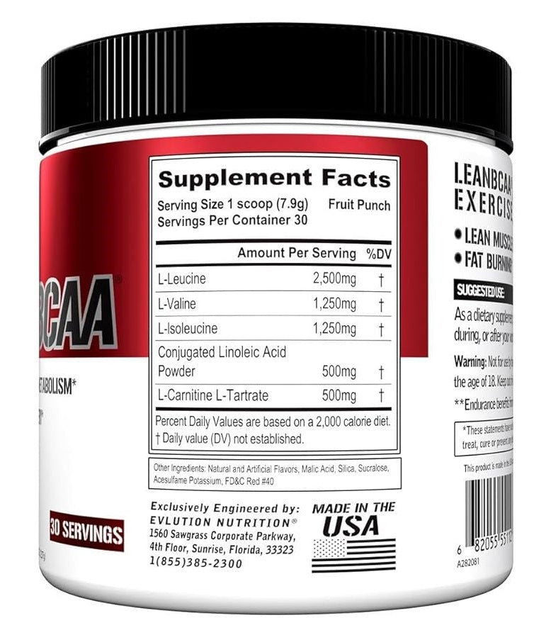 Lean BCAA 30 servings EVL Nutrition supple info | Megapump