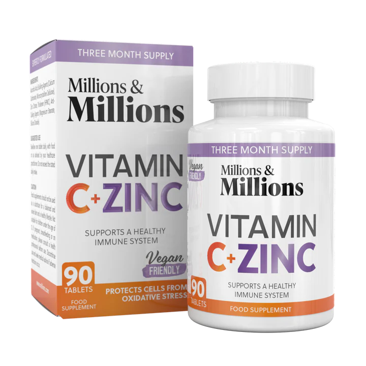 Vitamin C 200mg Zinc 90 tablets Millions & Millions expiry 01/2024