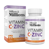 Vitamin C 200mg Zinc 90 tablets Millions & Millions expiry 01/2024
