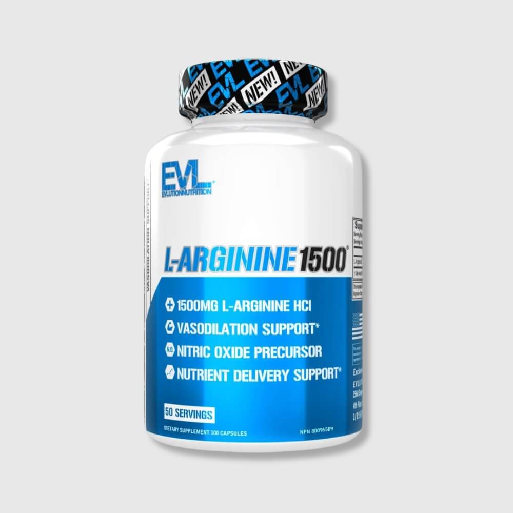 Evlution Nutrition Nitric Oxide Booster L-Arginine Supplement - High Potency Nitric Oxide Supplement with 1500mg of L Arginine HCL for Enhanced Pumps Energy Muscle Growth and Vascularity NO Booster | Megapump