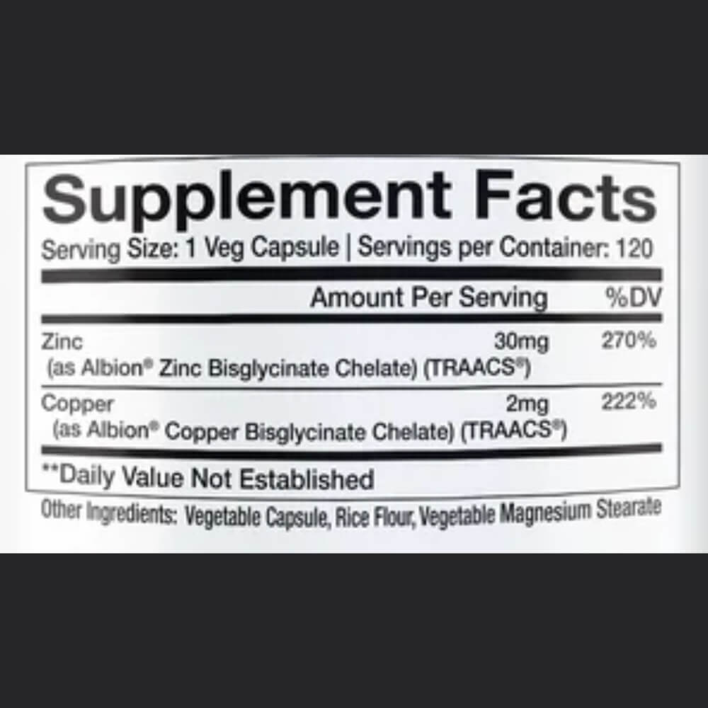 InnovaPharm ZINC CHELATE + Copper CHELATE - 120 Veg caps | Megapump