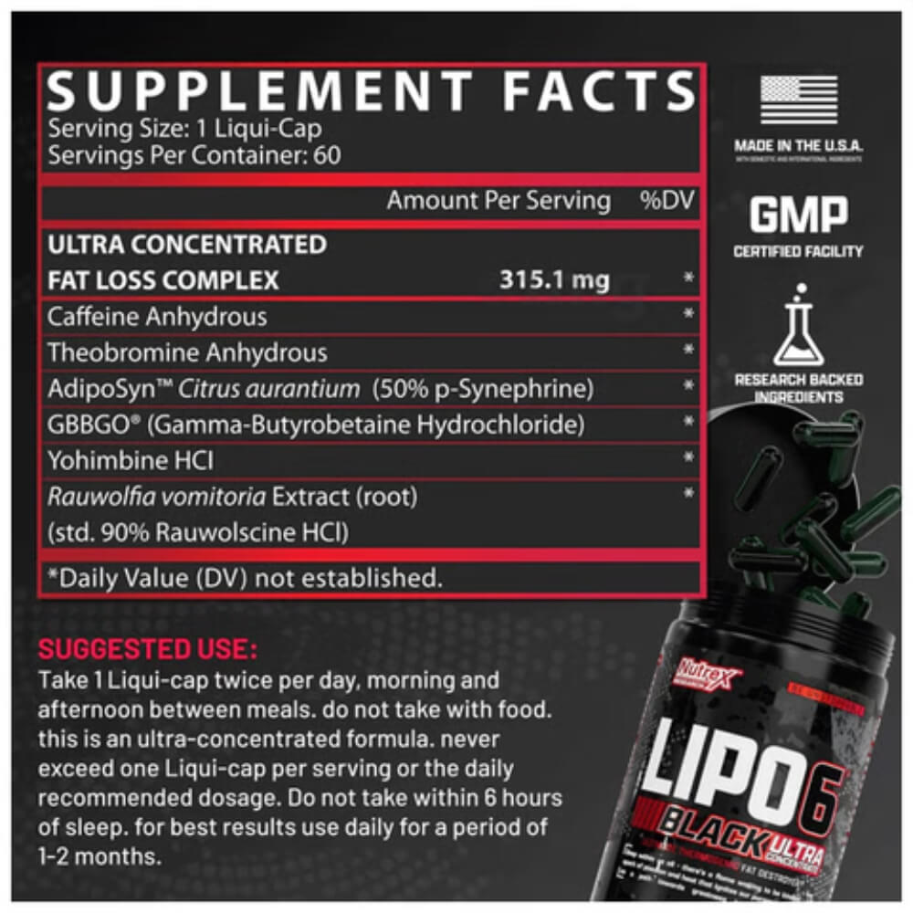 Lipo 6 Black Ultra Concentrate Nutrex - 60 capsules