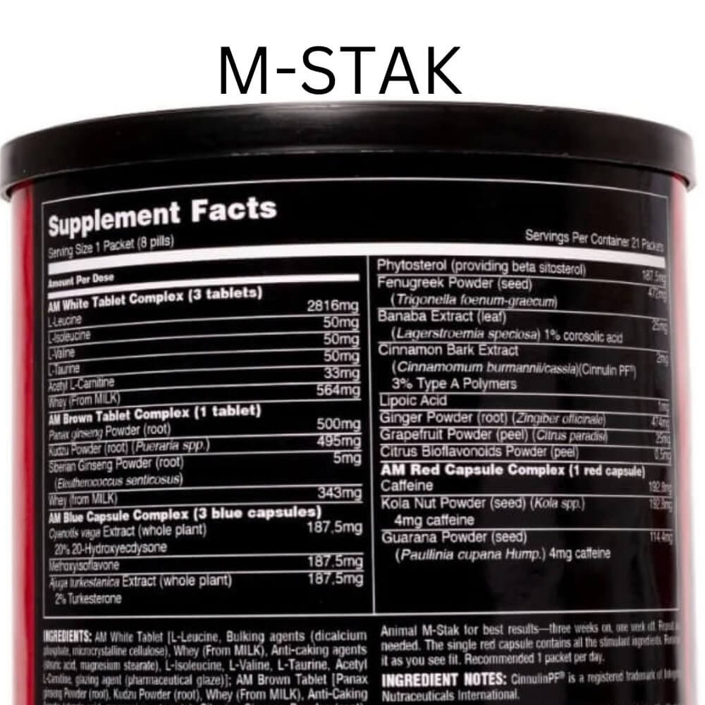 Universal Nutrition Animal M-STAK ingredients | Megapump