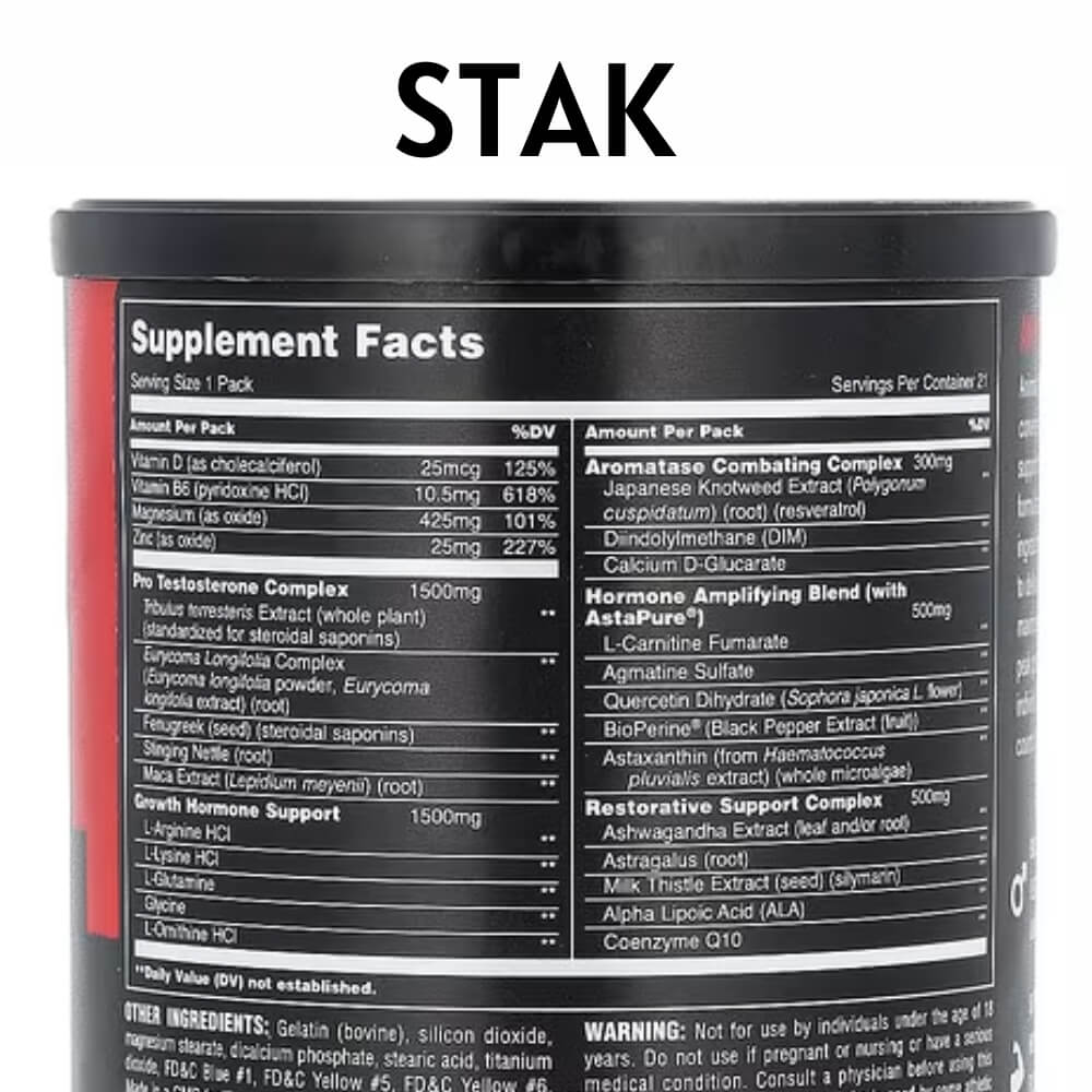 Universal Nutrition Animal STAK ingredients| Megapump