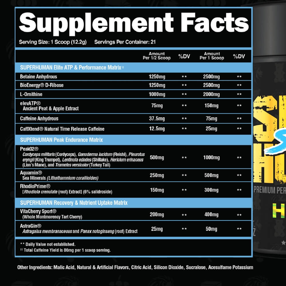 Super Human Sport Alpha Lion ingredients | Megapump
