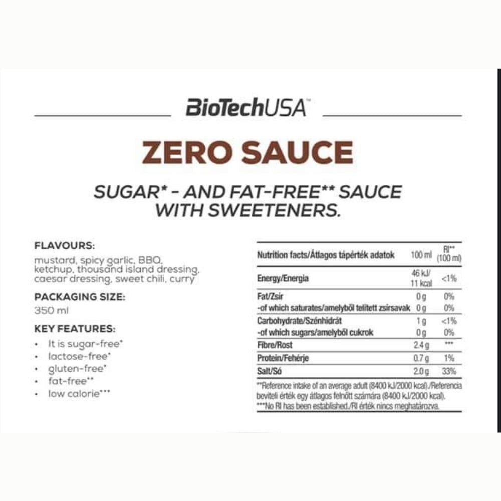 Biotech USA Zero Sauce Zero Calories ingredients | Megapump
