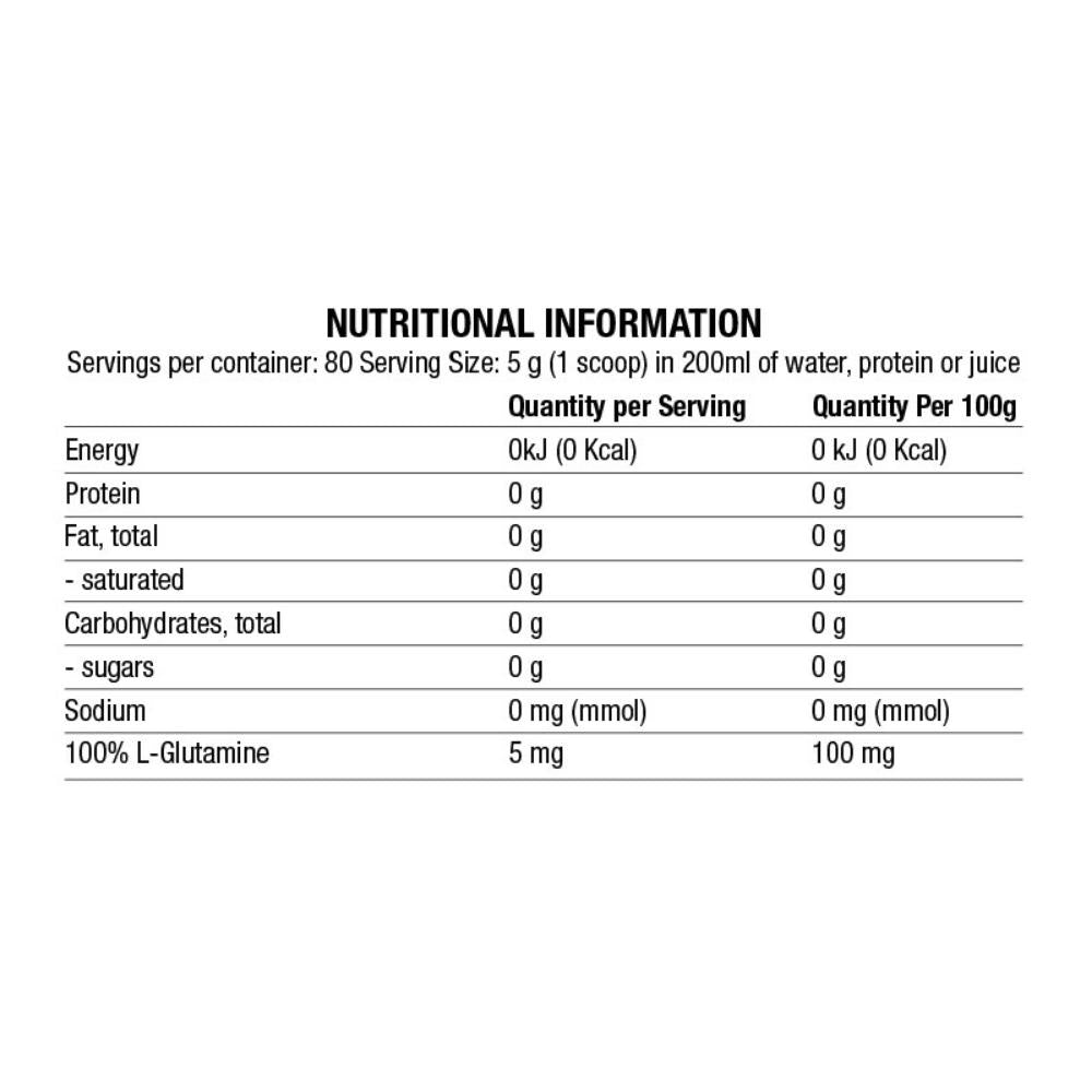 Chaos Crew 100% Glutamine Ingredients | Megapump