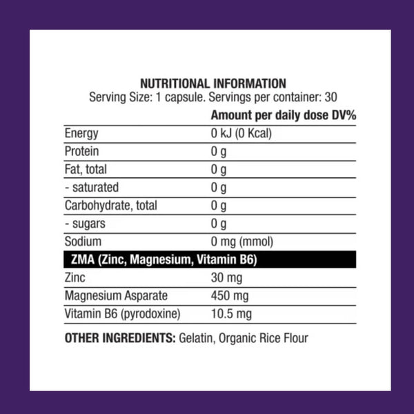 ZMA (Zinc Magnesium Aspartate) Chaos Crew 30 capsules