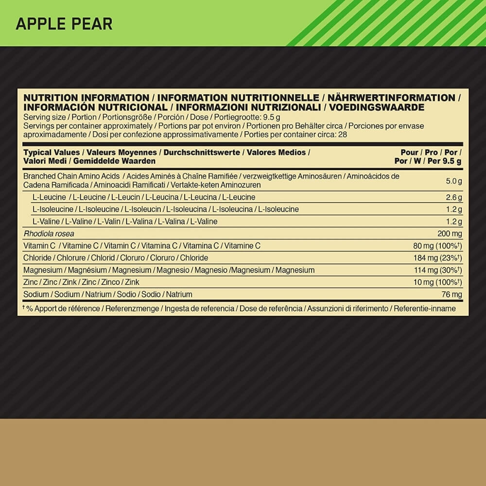 Optimum Nutrition Gold Standard BCAA nutrition information | Megapump