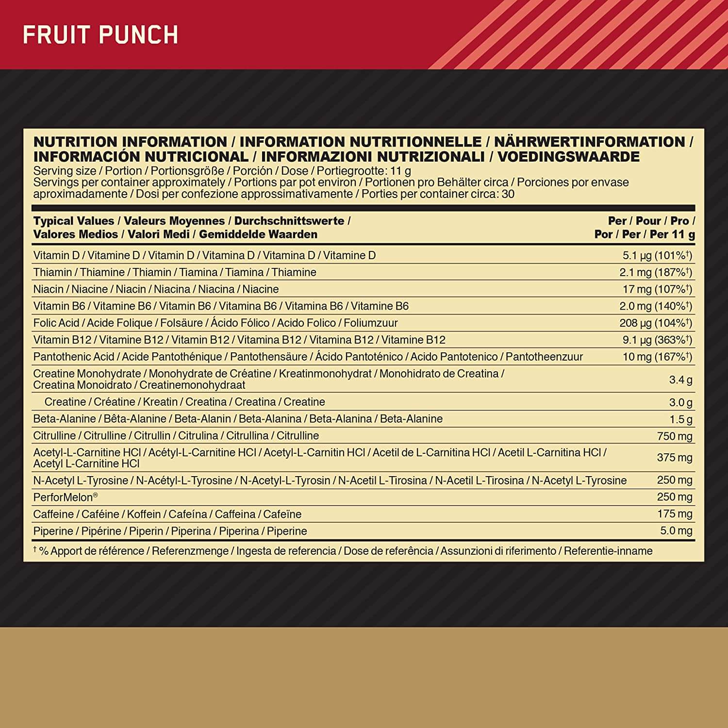 Gold Standard Pre Workout Optimum Nutrition - 330g | Megapump