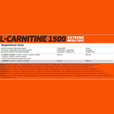 Olimp L-Carnitine 1500 Extreme Mega Caps ingredients - 120 capsules | Megapump