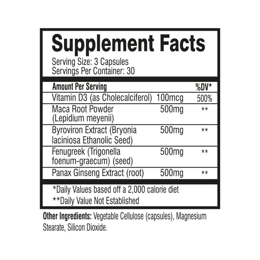 Muscle Rage Vibe Libido Booster ingredients 90 capsules | Megapump