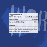 Warrior Saw Palmetto Supplement Facts | Megapump