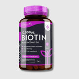 10.000 uq Biotin with Coconut Oil Nutravita - 365 vegan tablets | Megapump