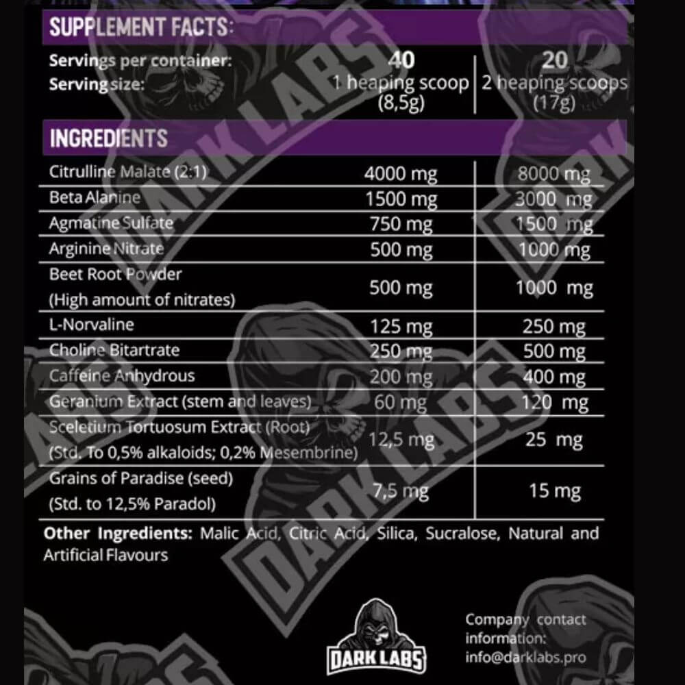 Lock Lab Ingredients Dark Labs Crack Pre workout | Megapump
