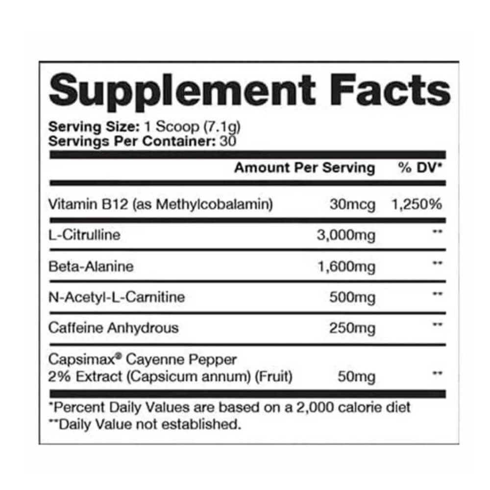 PS Supps Hyde thyrmo metabolic energizing pre workout ingredients | Megapump