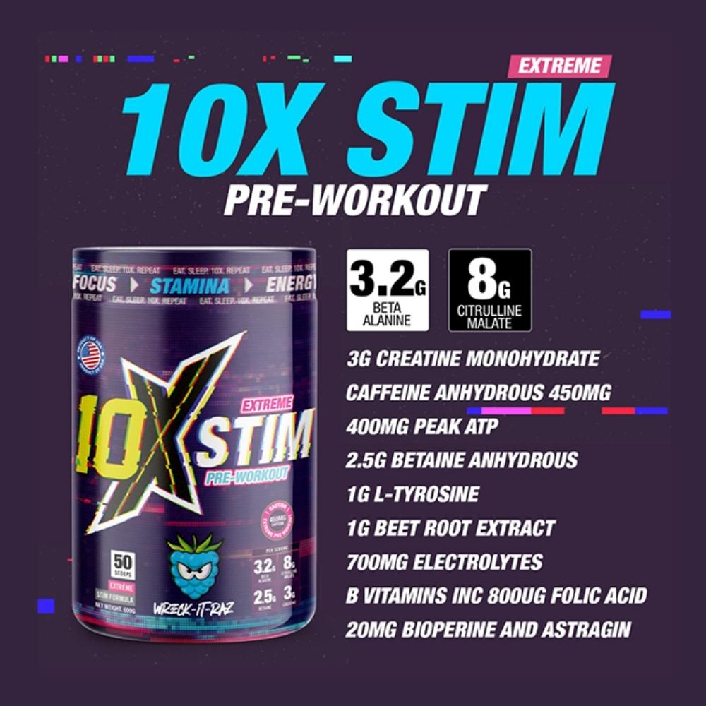 10X Stim Pre Workout ingredients | Mrgapump