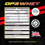 Chemical Warfare OP3 Whey Protein Tri Blend ingredients | Megapump