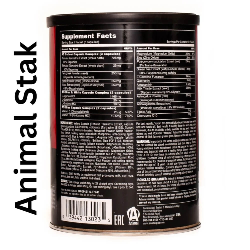 M Stack Workout Animal M Stak Ingredients | Animal M-Stak 21 packs – YJDYB