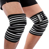 Power system Knee wraps | weightlifting knee support grey | Megapump