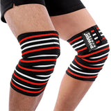 Power system Knee wraps | weightlifting knee support red | Megapump