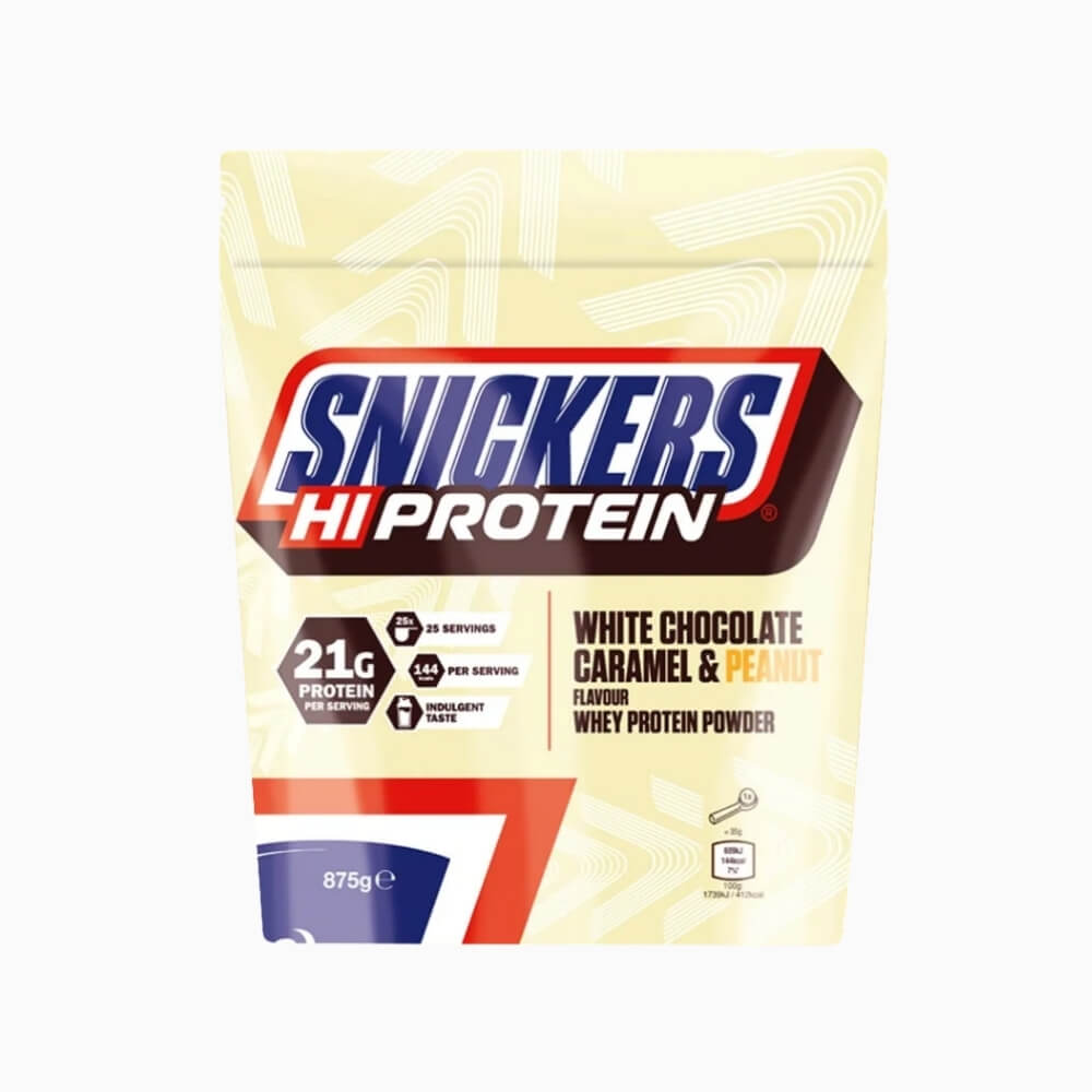 Snickers Hi Protein Whey protein 875g White Chocolate Caramel & Peanut flavour - megapump