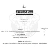 Supplement Needs Ashwagandha Organic KSM-66 ingredients | Megapump