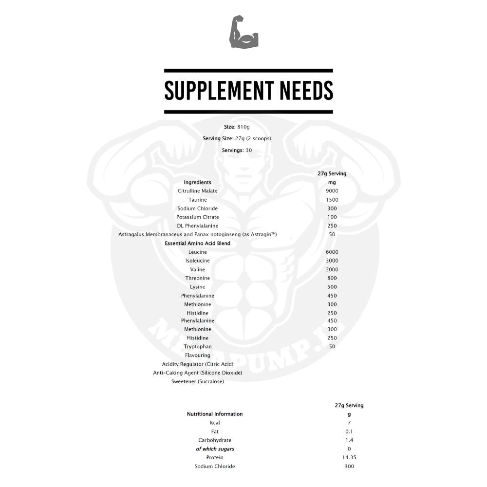 Supplement Needs Intra EAA ingredients | Megapump