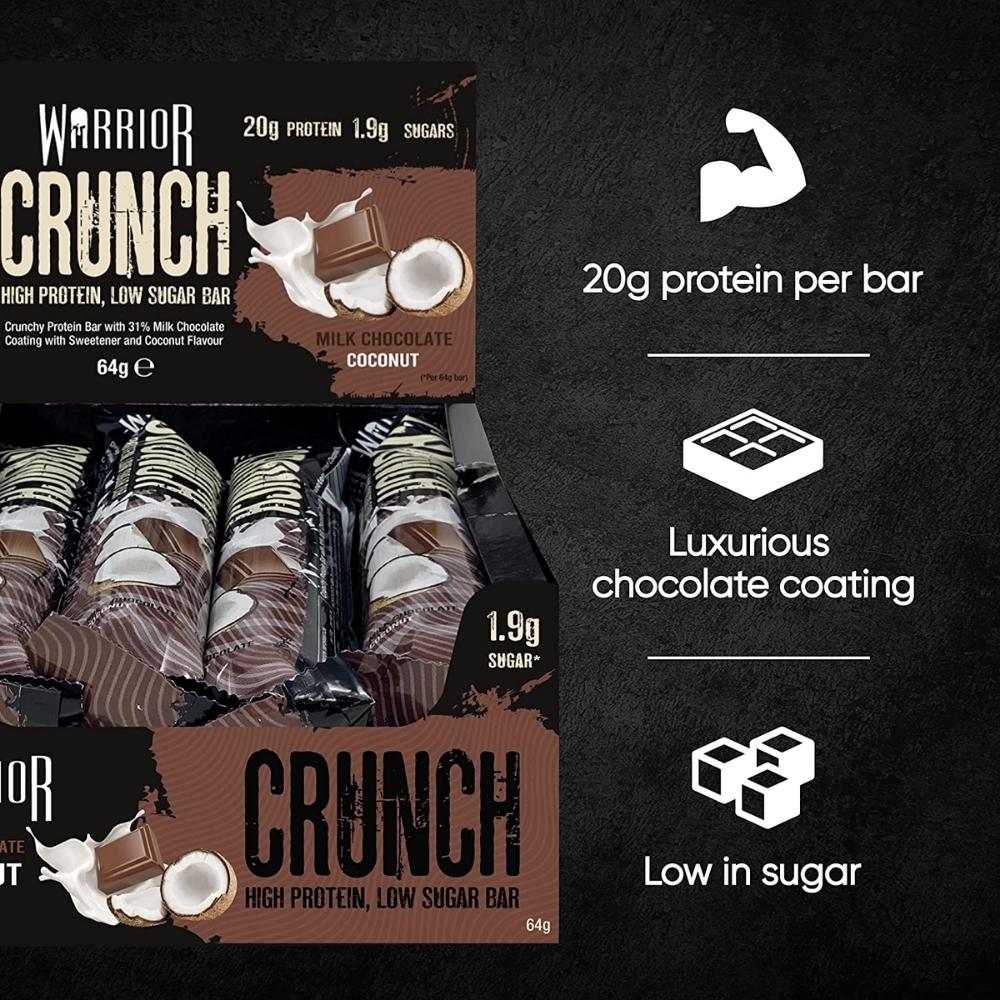 Warrior Crunch Protein Bars Milk Chocolate Coconut | Megapump